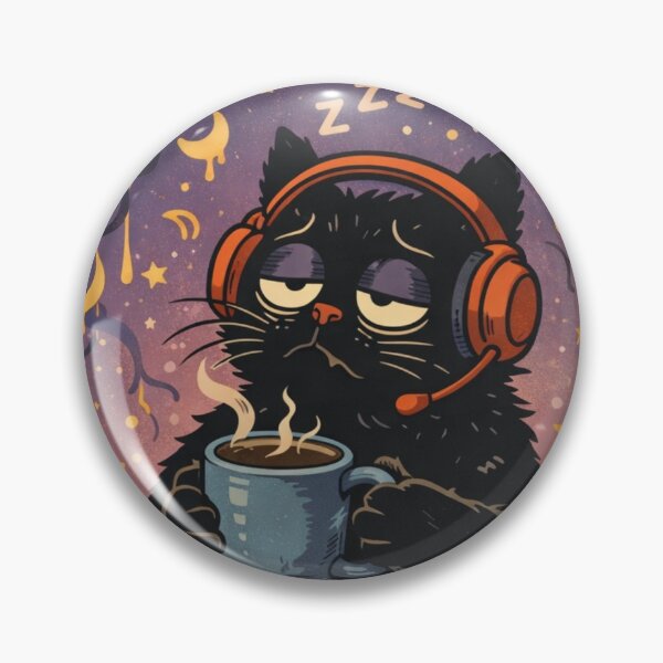 Item preview, So Sleepy Cat with Coffee – Paws on Snooze Button designed and sold by ZenvyraLab.