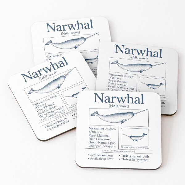 Item preview, Vintage Narwhal Biology Infographic Sea Unicorn Arctic Marine Life designed and sold by FreshVibe Prints.