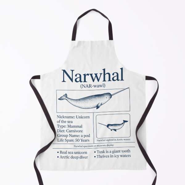 Item preview, Vintage Narwhal Biology Infographic Sea Unicorn Arctic Marine Life designed and sold by FreshVibe Prints.