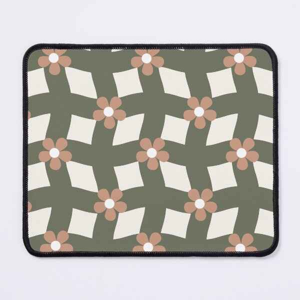 Item preview, Earthy Wavy Checkerboard Floral Pattern designed and sold by PetiteEthos.