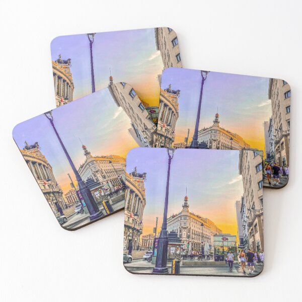 Item preview, Sunset from the streets of Madrid - Urban aesthetic photography designed and sold by Feroz Pics.