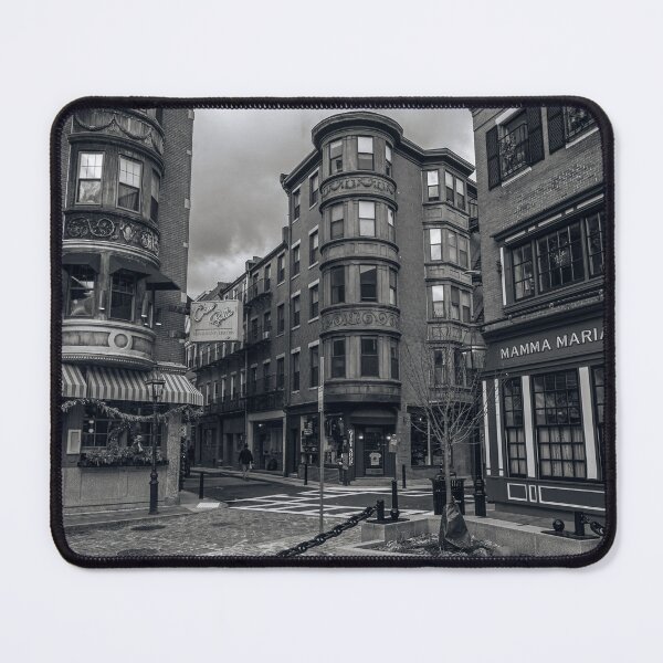 Item preview, Boston North End Street Scene Black White Cobblestone Mamma Maria Photography designed and sold by MDCCo.
