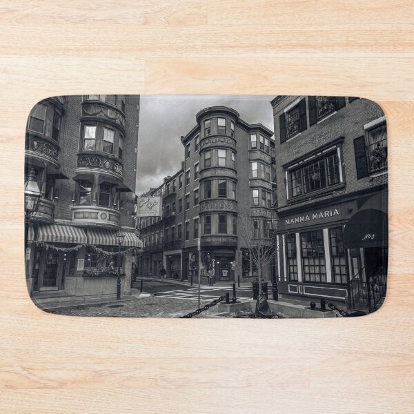 Item preview, Boston North End Street Scene Black White Cobblestone Mamma Maria Photography designed and sold by MDCCo.