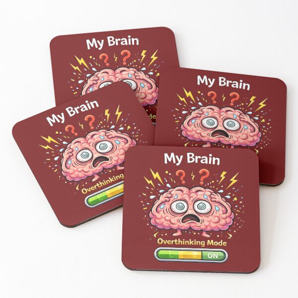 Item preview, My Brain Overthinking Mode ON – Funny Anxiety Meme Design designed and sold by MariMarArt.