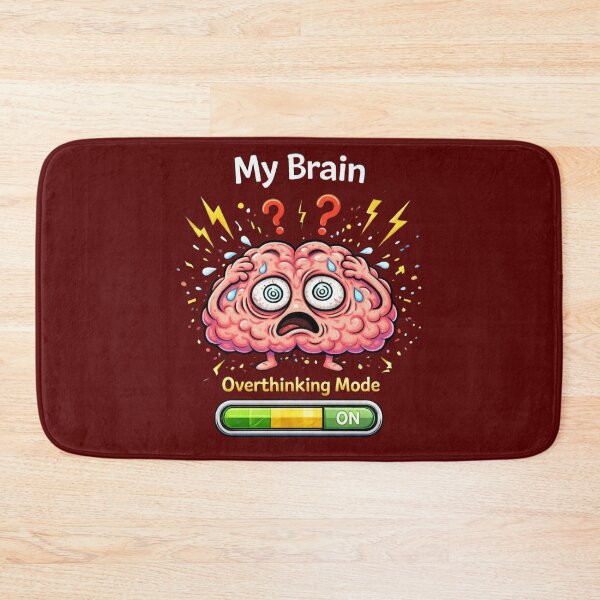 Item preview, My Brain Overthinking Mode ON – Funny Anxiety Meme Design designed and sold by MariMarArt.