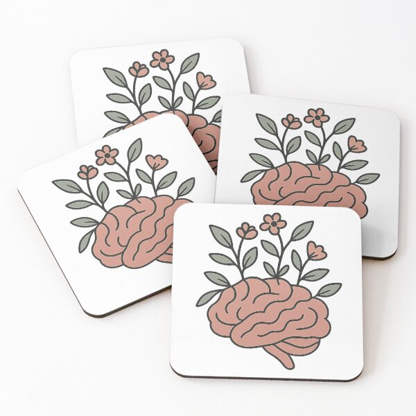 Item preview, Healing Brain Botanical Mental Health Illustration designed and sold by Roseyteedesigns.