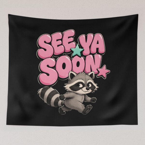 Item preview, See Ya Soon Raccoon Shirt, Funny Graphic Tee, Cute Animal Shirt, Trendy Shirt, Viral Tee, Summer designed and sold by THREE LITTLE BEANS.
