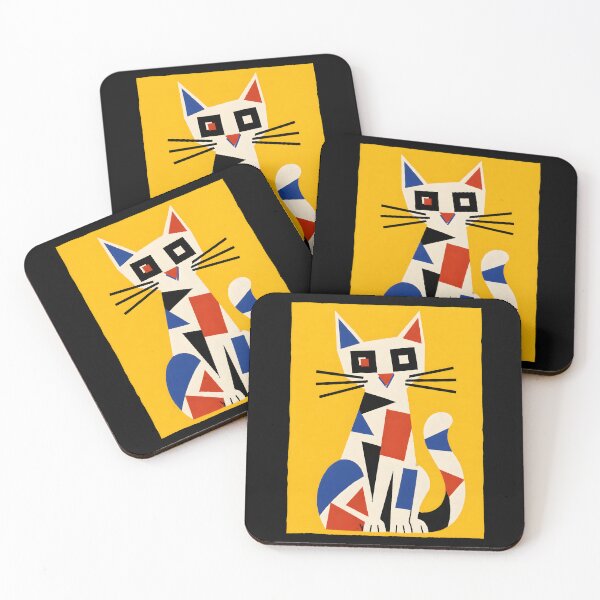 Item preview, Geometric Abstract Cat Piet Cat designed and sold by THREE LITTLE BEANS.