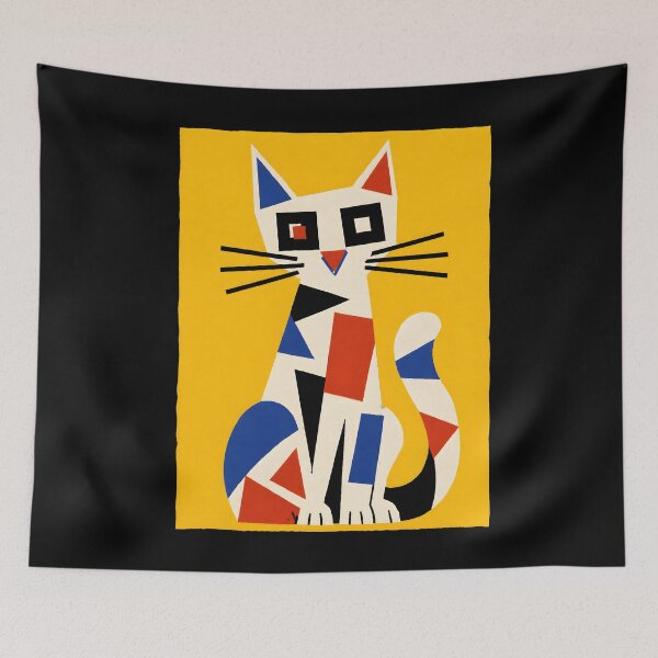 Item preview, Geometric Abstract Cat Piet Cat designed and sold by THREE LITTLE BEANS.