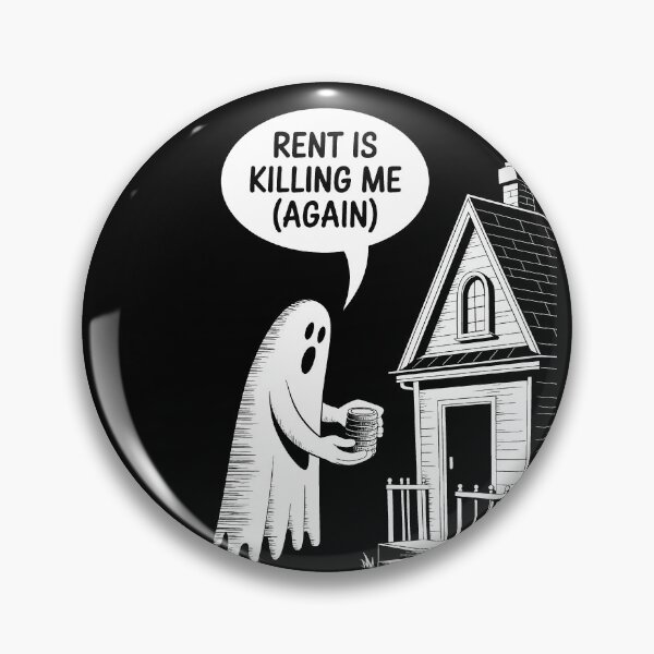 Item preview, Rent Is Killing Me Again – Funny Ghost Rent Humor Design designed and sold by BlackBoneArt.