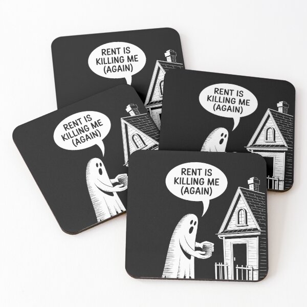 Item preview, Rent Is Killing Me Again – Funny Ghost Rent Humor Design designed and sold by BlackBoneArt.