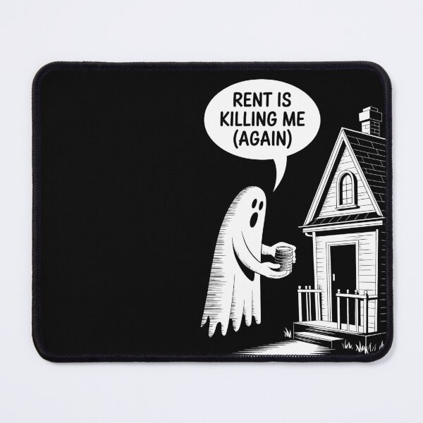Item preview, Rent Is Killing Me Again – Funny Ghost Rent Humor Design designed and sold by BlackBoneArt.