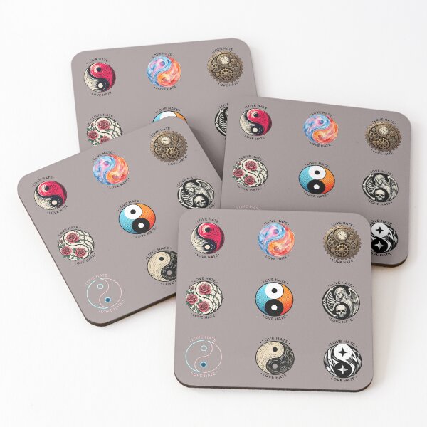 Item preview, Love Hate Yin Yang Art Collection: 9 Unique Aesthetic Designs (Steampunk, Gothic, Floral & More) designed and sold by SideKickCreates.