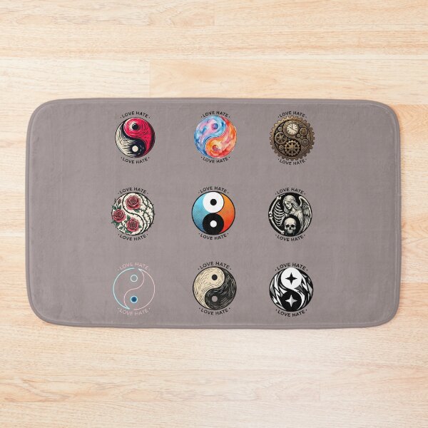 Item preview, Love Hate Yin Yang Art Collection: 9 Unique Aesthetic Designs (Steampunk, Gothic, Floral & More) designed and sold by SideKickCreates.