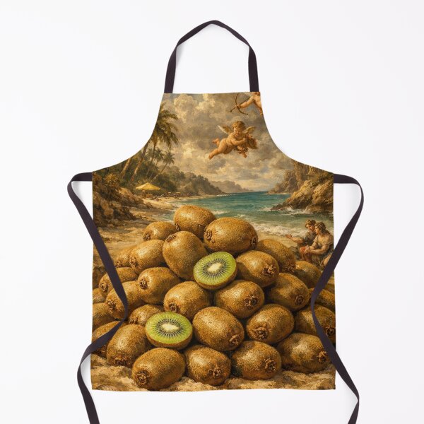 Item preview, Pile of Kiwis on a Tropical Beach – Surreal Fruit Photography Style Coastal Artwork designed and sold by DrizzyV.