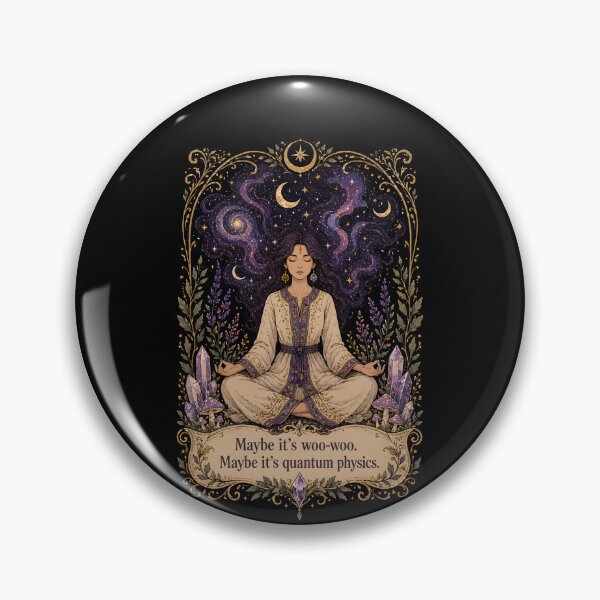 Item preview, Maybe Its Woo-woo Maybe Its Quantum Physics Woman Meditation designed and sold by THREE LITTLE BEANS.