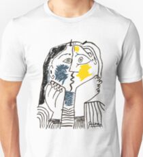 Pablo Picasso Kiss 1979 Kunstwerk Reproduktion für T-Shirt, gerahmte Drucke Slim Fit T-Shirt