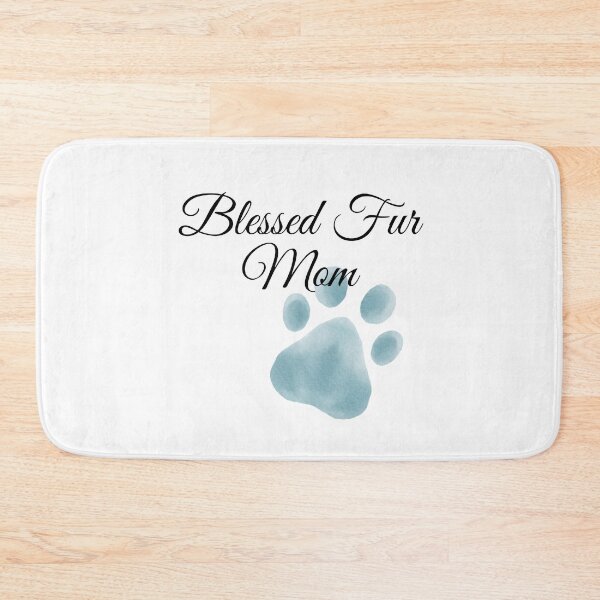 Item preview, Blessed Fur Mom Design with Blue-gray Pawprint designed and sold by jeweleddesigns.