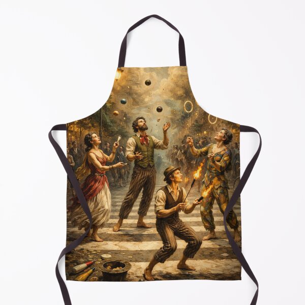 Item preview, Symbolist Street Jugglers on a Crosswalk – Urban Surreal Symbolism Painting designed and sold by DrizzyV.