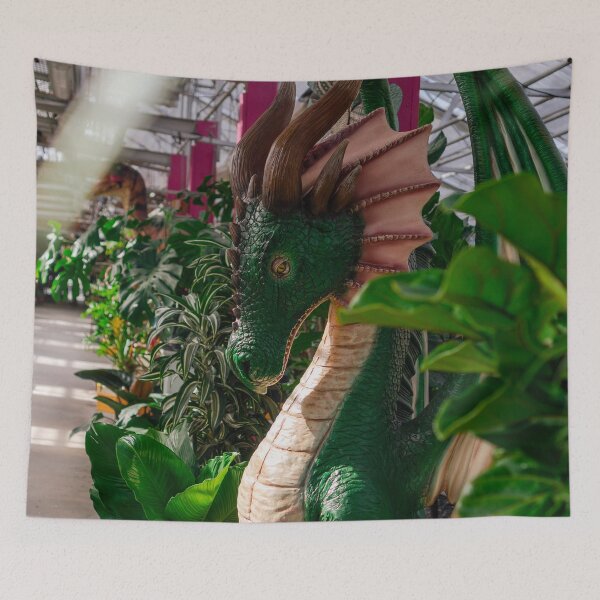Item preview, Green Dragon Statue Tropical Greenhouse Plant Display Fine Art Photography designed and sold by MDCCo.