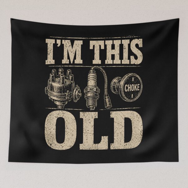 Item preview, I’m This Old – Vintage Car Parts Funny Mechanic  designed and sold by THREE LITTLE BEANS.