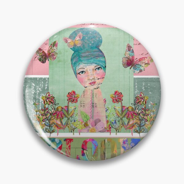Item preview, The Bloom Within; Whimsical Mixed Media Botanical Collage Portrait designed and sold by artbydonyale.