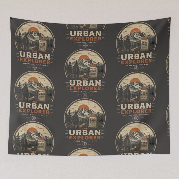 Item preview, Vintage Mountain Explorer T-Shirt – Retro Hiking Adventure The Urban Explorer 2026 Graphic Tee designed and sold by The Urban Explorer.