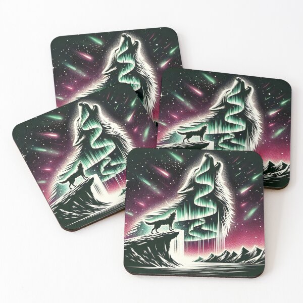 Item preview, Aurora Borealis and Wolf, Ai Generated Art   designed and sold by ACC .