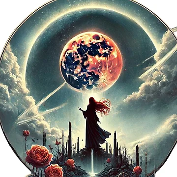 Artwork thumbnail, Red Moon Rising by inkdropdoodles