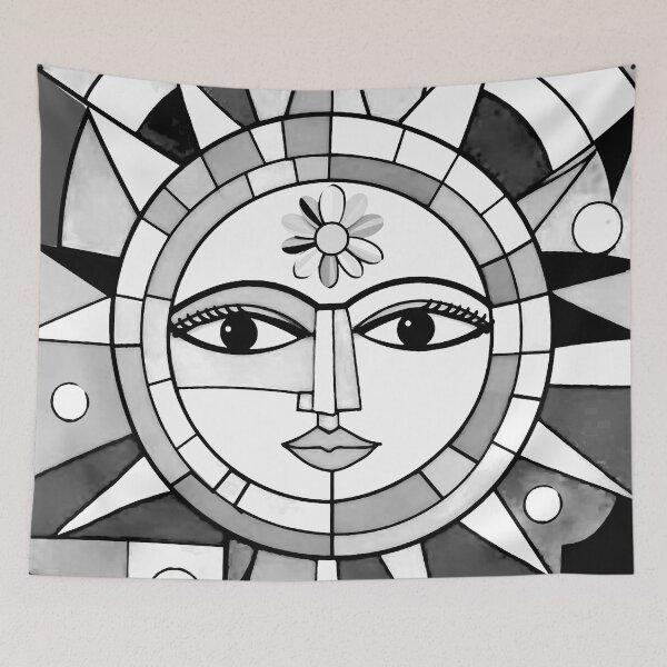 Item preview, Geometric Sun Face designed and sold by ViaARTfactory.