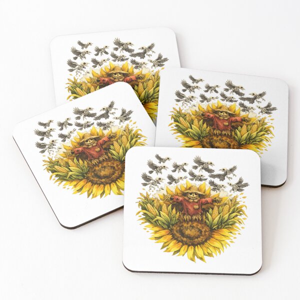 Item preview, Dark Harvest Sunflower – Skeletal Crows & Scarecrow designed and sold by MiracleDesignsTR.