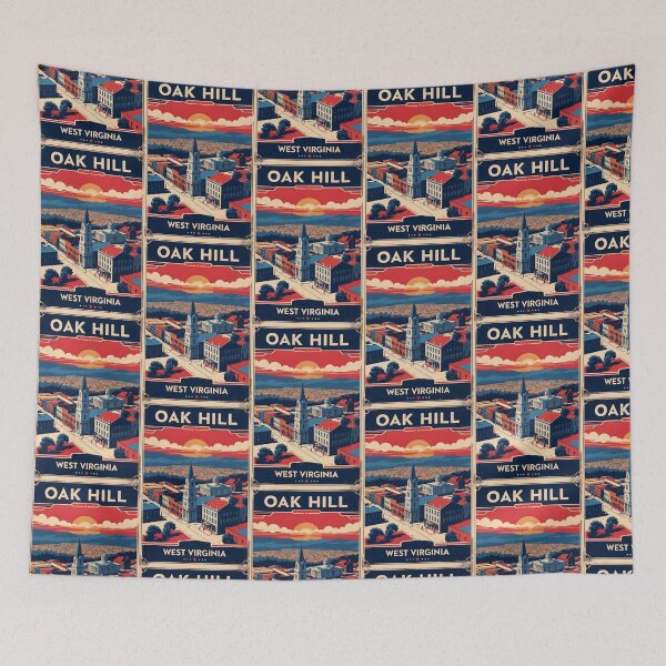 Item preview, Oak Hill West Virginia 1950s USA Vintage Travel Tourism designed and sold by TravelersGems.