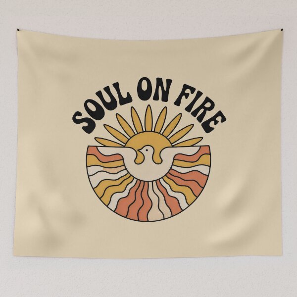 Item preview, 70s Aesthetic Soul on Fire Retro Dove Boho Spiritual designed and sold by SplashTastic.