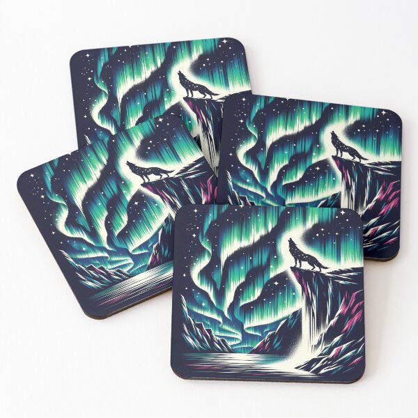 Item preview, Aurora Borealis and Wolf, Ai Generated Art   designed and sold by ACC .
