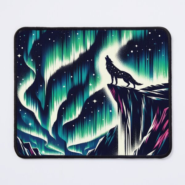 Item preview, Aurora Borealis and Wolf, Ai Generated Art designed and sold by ACC .