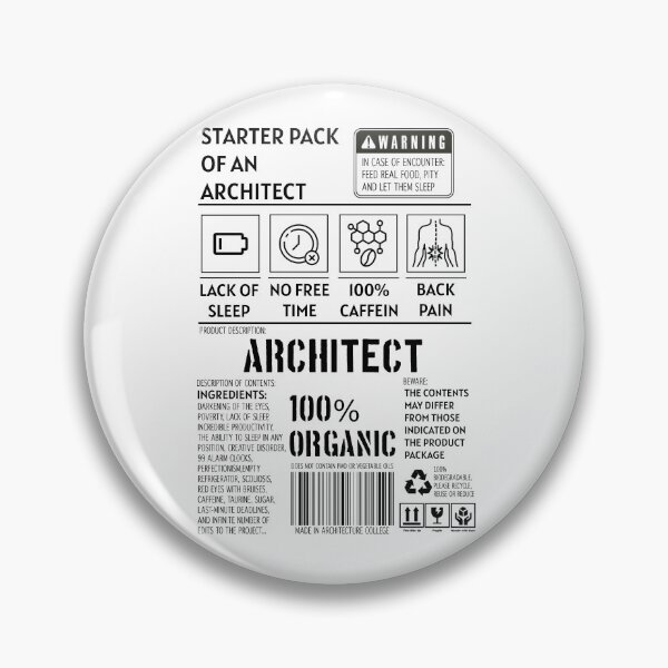 Item preview, Architect Starter Pack - Funny Nutrition Label Design designed and sold by FiendDoll.