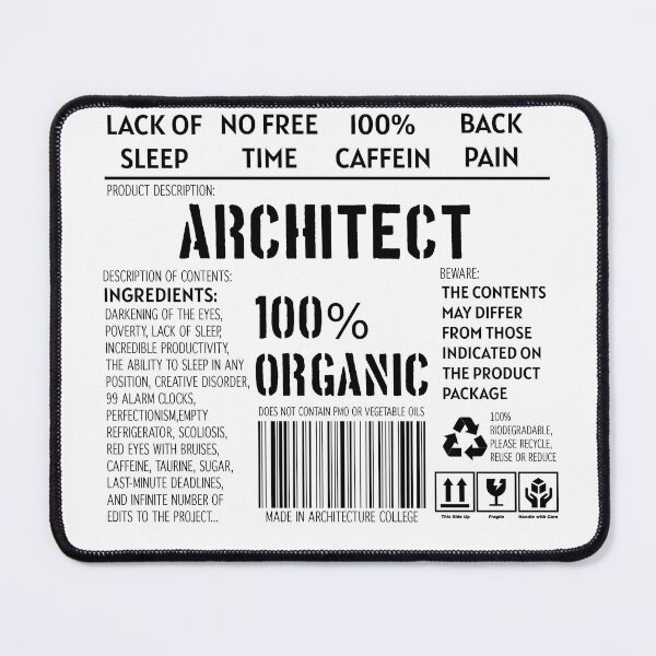Item preview, Architect Starter Pack - Funny Nutrition Label Design designed and sold by FiendDoll.