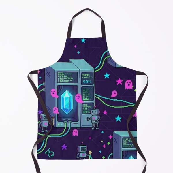 Item preview, 8-Bit Pixel Mana Server Crystal Core & Tech Wizardry Pattern designed and sold by InnerwayStudio.