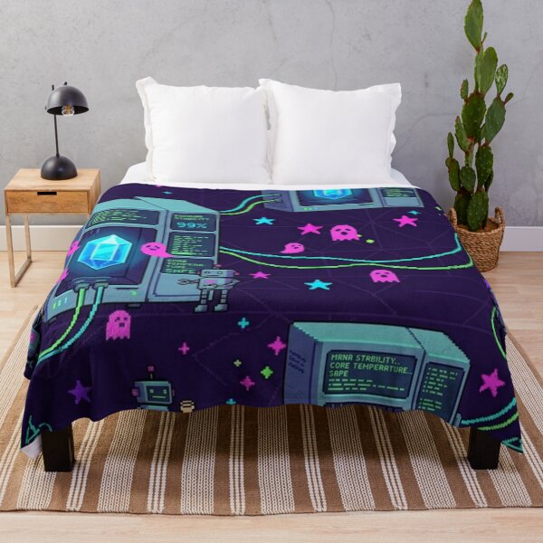 Item preview, 8-Bit Pixel Mana Server Crystal Core & Tech Wizardry Pattern designed and sold by InnerwayStudio.