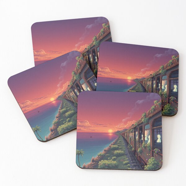 Item preview, Golden Hour Train Ride by the Sea designed and sold by Rainlilyn.