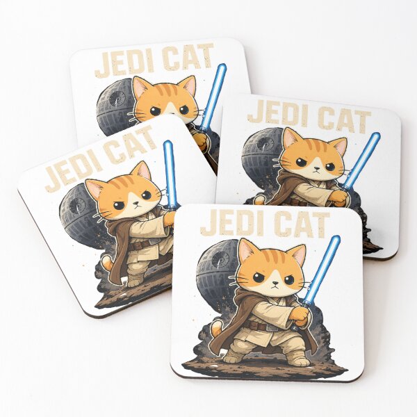 Item preview, The Chosen One - Brave Jedi Cat with Blue Lightsaber designed and sold by anandariki.