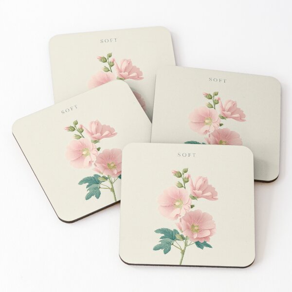 Item preview,  Hollyhock Soft – Elegant Floral Illustration with Gentle Typography designed and sold by BobaBunny76.