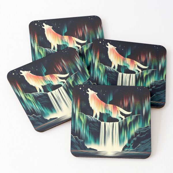Item preview, Aurora Borealis and Wolf, Ai Generated Art   designed and sold by ACC .