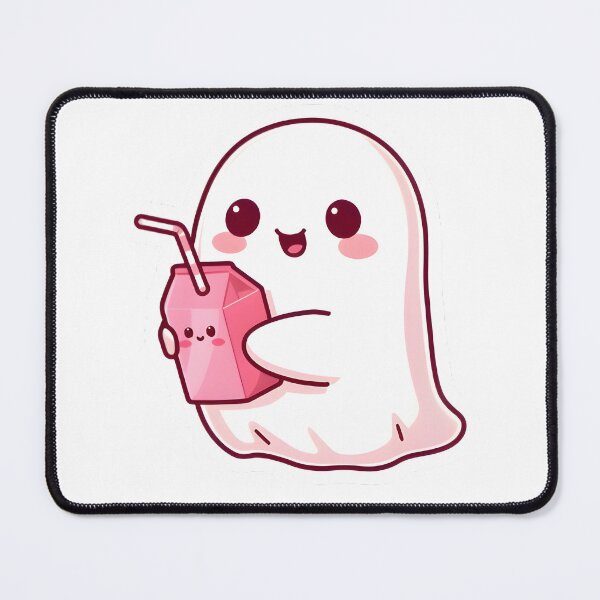 Item preview, Cute Kawaii Ghost Drinking Strawberry Milk designed and sold by EmrYldrn.