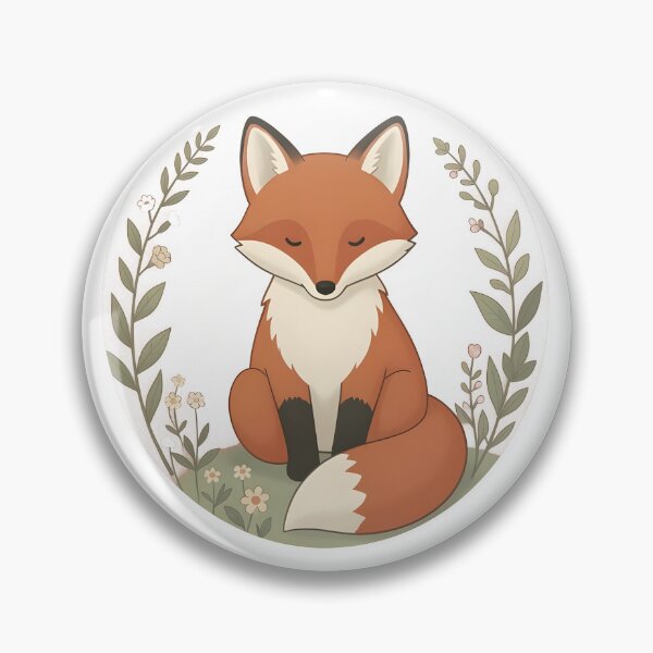 Item preview, Cute Fox Floral Cottagecore Aesthetic designed and sold by Ikbel Studio.