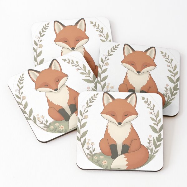 Item preview, Cute Fox Floral Cottagecore Aesthetic designed and sold by Ikbel Studio.