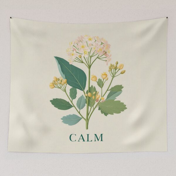 Item preview, Linden Blossom Calm – Minimal Floral Illustration with Soft Botanical Typography designed and sold by BobaBunny76.