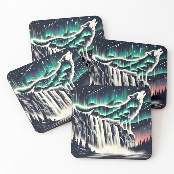 Item preview, Aurora Borealis and Wolf, Ai Generated Art   designed and sold by ACC .