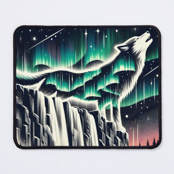 Item preview, Aurora Borealis and Wolf, Ai Generated Art designed and sold by ACC .