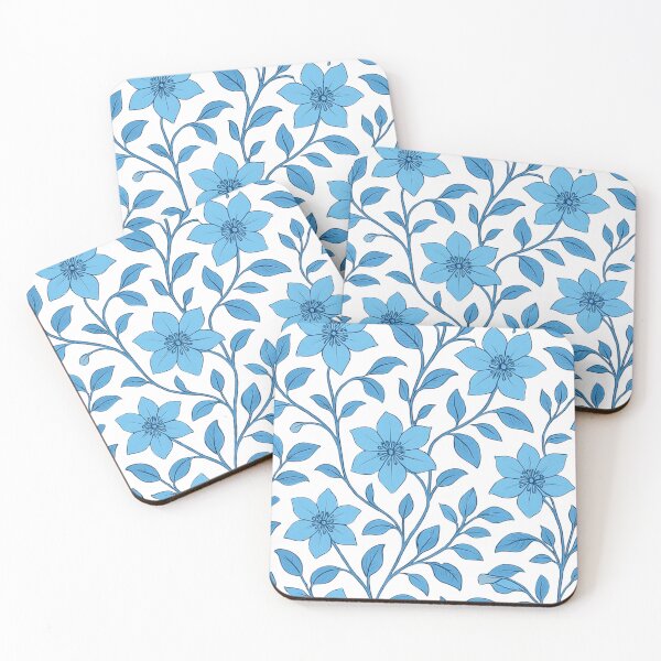Item preview, Blue Clemantis pattern designed and sold by uunaa.